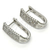 Argolla Huggie 02.217.0074.15 Rodio Laminado, con Zirconia Cubica Blanca, Pulido, Rodinado