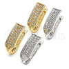 Argolla Huggie 02.217.0074.15 Rodio Laminado, con Zirconia Cubica Blanca, Pulido, Rodinado