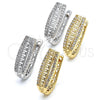 Argolla Huggie 02.217.0076.15 Rodio Laminado, Diseño de Llave Griega, con Zirconia Cubica Blanca, Pulido, Rodinado