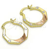 Argolla Pequeña 02.102.0055.25 Oro Laminado, Diamantado, Tres Tonos