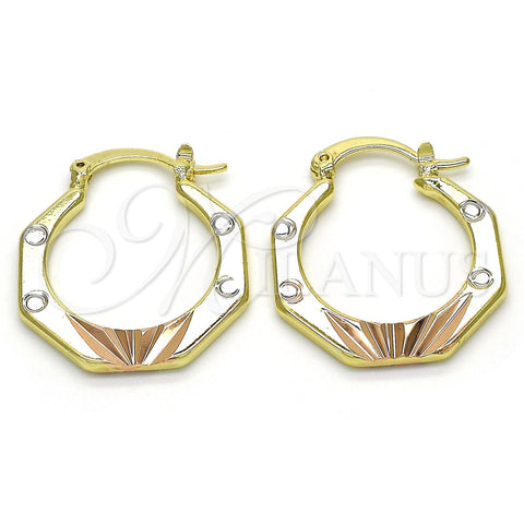 Argolla Pequeña 02.102.0055.25 Oro Laminado, Diamantado, Tres Tonos
