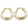 Argolla Pequeña 02.102.0055.25 Oro Laminado, Diamantado, Tres Tonos