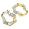 Argolla Pequeña 02.102.0056.25 Oro Laminado, Diamantado, Tres Tonos
