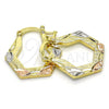Argolla Pequeña 02.102.0057.25 Oro Laminado, Diamantado, Tres Tonos