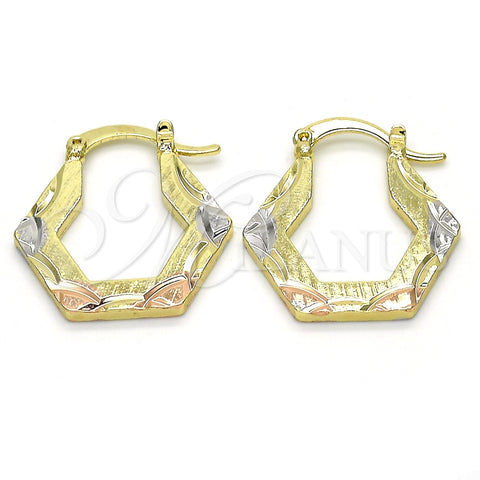 Argolla Pequeña 02.102.0057.25 Oro Laminado, Diamantado, Tres Tonos