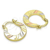 Argolla Pequeña 02.102.0058.20 Oro Laminado, Diamantado, Tres Tonos