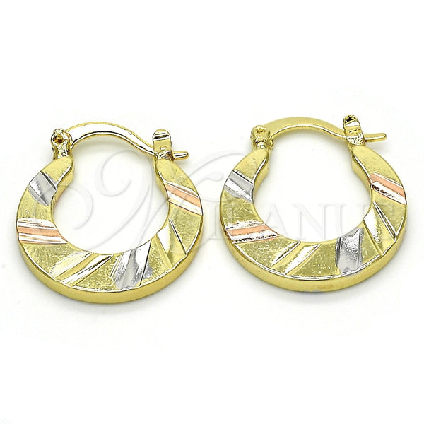 Argolla Pequeña 02.102.0058.20 Oro Laminado, Diamantado, Tres Tonos