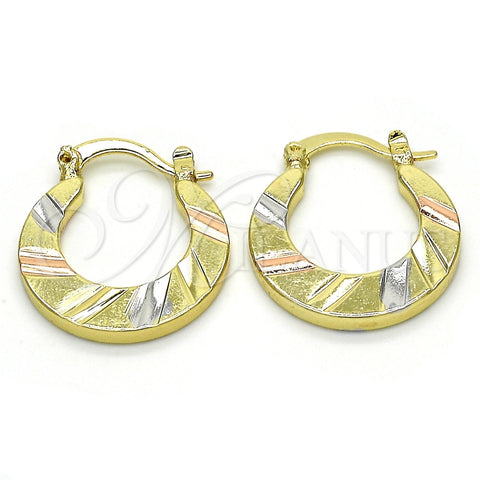 Argolla Pequeña 02.102.0058.20 Oro Laminado, Diamantado, Tres Tonos