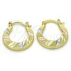 Argolla Pequeña 02.102.0058.20 Oro Laminado, Diamantado, Tres Tonos