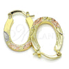 Argolla Pequeña 02.102.0059.20 Oro Laminado, Diamantado, Tres Tonos