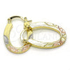 Argolla Pequeña 02.102.0059.20 Oro Laminado, Diamantado, Tres Tonos