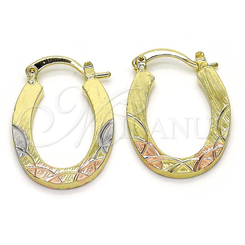 Argolla Pequeña 02.102.0059.20 Oro Laminado, Diamantado, Tres Tonos