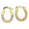 Argolla Pequeña 02.102.0059.20 Oro Laminado, Diamantado, Tres Tonos