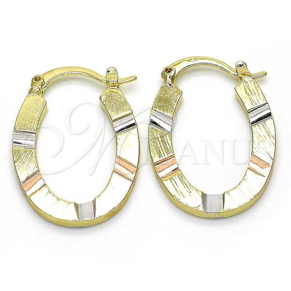 Argolla Pequeña 02.102.0060.20 Oro Laminado, Diamantado, Tres Tonos