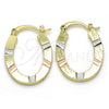 Argolla Pequeña 02.102.0060.20 Oro Laminado, Diamantado, Tres Tonos