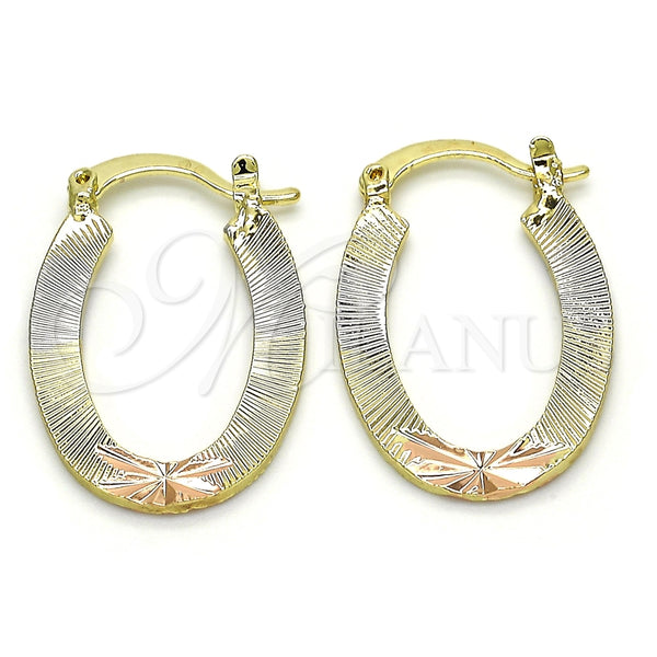 Argolla Pequeña 02.102.0061.20 Oro Laminado, Pulido, Tres Tonos