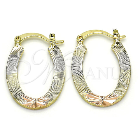 Argolla Pequeña 02.102.0061.20 Oro Laminado, Pulido, Tres Tonos