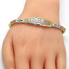 Pulsera con Placa 03.26.0037.08 Oro Laminado, Diamantado, Tres Tonos (05 MM Thickness, 8 Inches Length)
