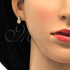Arete Dormilona 02.310.0001 Oro Laminado, Diseño de Pina, con Blanca Micro Pave, Pulido, Tono Dorado