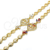 Pulsera Elegante 03.205.0033.07 Oro Laminado, Diseño de Flor y Oja, con Blanca Zirconia Cubica, Pulido, Tono Dorado (07 MM Thickness, 7 Inches Length)