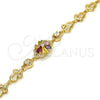 Pulsera Elegante 03.205.0035.1.07 Oro Laminado, Diseño de Flor, con Multicolor Zirconia Cubica, Pulido, Tono Dorado (09 MM Thickness, 7 Inches Length)