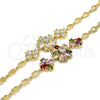 Pulsera Elegante 03.205.0037.07 Oro Laminado, Diseño de Flor, con Blanca Zirconia Cubica, Pulido, Tono Dorado (05 MM Thickness, 7 Inches Length)