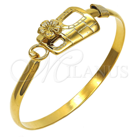Aro Individual 07.185.0011.04 Oro Laminado, Diseño de Flor, Pulido, Tono Dorado (05 MM Thickness, Size 4 (2.25 Diameter))