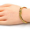 Aro Individual 07.185.0015.04 Oro Laminado, Diseño de Flor, Pulido, Tono Dorado (05 MM Thickness, Size 4 (2.25 Diameter))