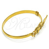 Aro Individual 07.185.0015.04 Oro Laminado, Diseño de Flor, Pulido, Tono Dorado (05 MM Thickness, Size 4 (2.25 Diameter))