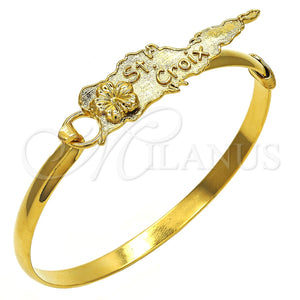 Aro Individual 07.185.0015.04 Oro Laminado, Diseño de Flor, Pulido, Tono Dorado (05 MM Thickness, Size 4 (2.25 Diameter))