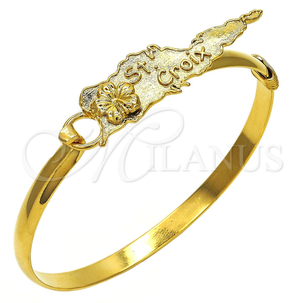 Aro Individual 07.185.0015.04 Oro Laminado, Diseño de Flor, Pulido, Tono Dorado (05 MM Thickness, Size 4 (2.25 Diameter))