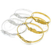 Aro Individual 07.185.0015.04 Oro Laminado, Diseño de Flor, Pulido, Tono Dorado (05 MM Thickness, Size 4 (2.25 Diameter))