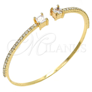 Aro Individual 07.193.0017 Oro Laminado, con Blanca Zirconia Cubica and Blanca Cristal, Pulido, Tono Dorado (02 MM Thickness, One size fits all)