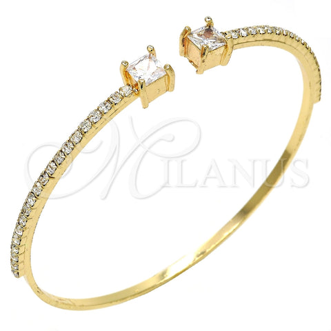Aro Individual 07.193.0017 Oro Laminado, con Blanca Zirconia Cubica and Blanca Cristal, Pulido, Tono Dorado (02 MM Thickness, One size fits all)