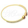 Aro Individual 07.193.0017.1 Oro Laminado, con Granate Zirconia Cubica and Blanca Cristal, Pulido, Tono Dorado (02 MM Thickness, One size fits all)