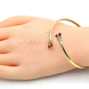 Aro Individual 07.193.0018 Oro Laminado, Diseño de Mariposa, con Granate and Rosado Zirconia Cubica, Pulido, Tono Dorado (04 MM Thickness, One size fits all)