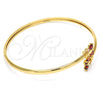Aro Individual 07.193.0018 Oro Laminado, Diseño de Mariposa, con Granate and Rosado Zirconia Cubica, Pulido, Tono Dorado (04 MM Thickness, One size fits all)