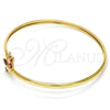 Aro Individual 07.193.0018 Oro Laminado, Diseño de Mariposa, con Granate and Rosado Zirconia Cubica, Pulido, Tono Dorado (04 MM Thickness, One size fits all)