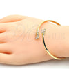 Aro Individual 07.193.0018.1 Oro Laminado, Diseño de Mariposa, con Blanca Zirconia Cubica, Pulido, Tono Dorado (04 MM Thickness, One size fits all)