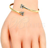 Aro Individual 07.193.0018.1 Oro Laminado, Diseño de Mariposa, con Blanca Zirconia Cubica, Pulido, Tono Dorado (04 MM Thickness, One size fits all)