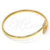 Aro Individual 07.193.0018.1 Oro Laminado, Diseño de Mariposa, con Blanca Zirconia Cubica, Pulido, Tono Dorado (04 MM Thickness, One size fits all)