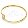 Aro Individual 07.193.0018.1 Oro Laminado, Diseño de Mariposa, con Blanca Zirconia Cubica, Pulido, Tono Dorado (04 MM Thickness, One size fits all)