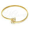 Aro Individual 07.193.0018.1 Oro Laminado, Diseño de Mariposa, con Blanca Zirconia Cubica, Pulido, Tono Dorado (04 MM Thickness, One size fits all)