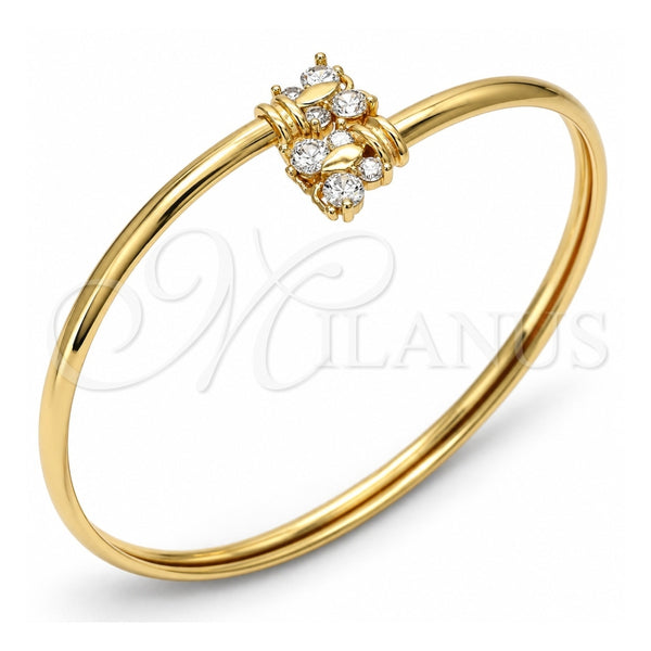 Aro Individual 07.193.0018.1 Oro Laminado, Diseño de Mariposa, con Blanca Zirconia Cubica, Pulido, Tono Dorado (04 MM Thickness, One size fits all)