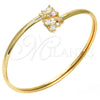 Aro Individual 07.193.0018.1 Oro Laminado, Diseño de Mariposa, con Blanca Zirconia Cubica, Pulido, Tono Dorado (04 MM Thickness, One size fits all)