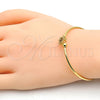 Aro Individual 07.193.0021.1 Oro Laminado, Diseño de Flor, con Granate and Blanca Zirconia Cubica, Pulido, Tono Dorado (02 MM Thickness, One size fits all)