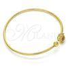 Aro Individual 07.193.0021.1 Oro Laminado, Diseño de Flor, con Granate and Blanca Zirconia Cubica, Pulido, Tono Dorado (02 MM Thickness, One size fits all)