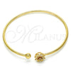 Aro Individual 07.193.0021.1 Oro Laminado, Diseño de Flor, con Granate and Blanca Zirconia Cubica, Pulido, Tono Dorado (02 MM Thickness, One size fits all)