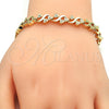 Pulsera Elegante 03.210.0061.08 Oro Laminado, Diseño de Corazón, Pulido, Tono Dorado (08 MM Thickness, 8 Inches Length)