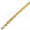 Pulsera Elegante 03.210.0061.08 Oro Laminado, Diseño de Corazón, Pulido, Tono Dorado (08 MM Thickness, 8 Inches Length)